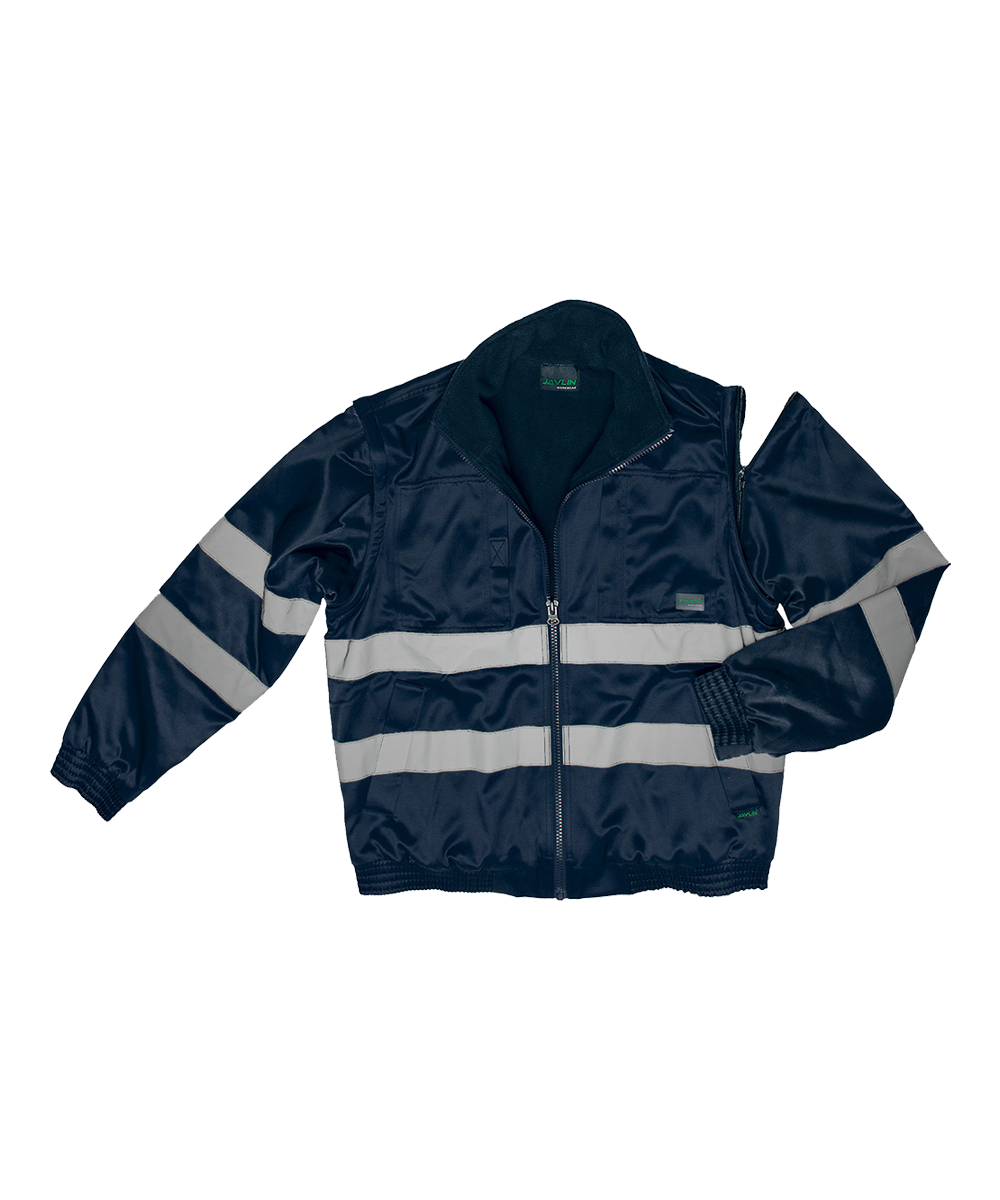 Hi-Vis Fleece Lined Reflective Bomber Jacket - Image 3